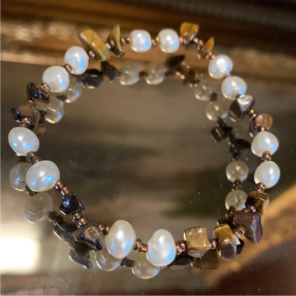 Pearl Stone Stretch Bracelet
